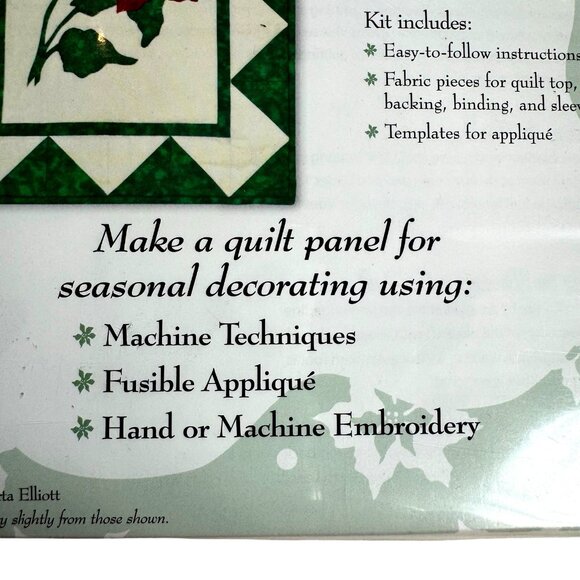 NEW Learn to Quilt Wall Hangings Quilting Kit Christmas Flower Sawtooth Border - Picture 3 of 8